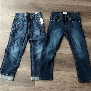 Boys 2pr Old Navy Levi’s Blue Jeans sz 8 slim - 1 NWT workwear straight stretchy
